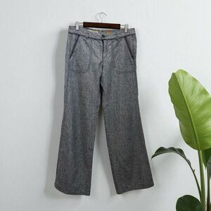 Anthropologie Women’s Pilcro High Rise Blue Linen Wide-Leg Pants Size 8